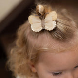 Donsje qalja clip vlinder, gold metallic leather