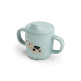 Done By Deer silicone spout cup 2-handle tiny farm, blue