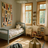 Dekornik wallpaper minimini check, blue/dark green