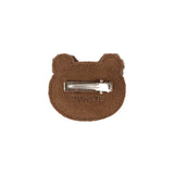 Donsje pouty clip fluffy bear, teddy brown suede