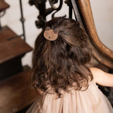 Donsje pouty clip fluffy bear, teddy brown suede