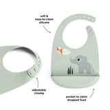 Done By Deer silicone bib playground, green