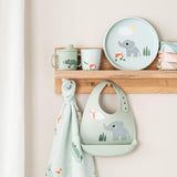 Done By Deer silicone bib playground, green