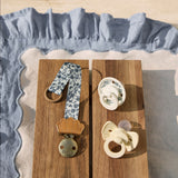 Elodie binky bow, oat white silicone