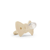 Elodie binky bow, oat white silicone