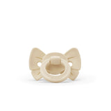 Elodie binky bow, oat white silicone
