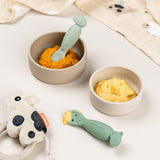 Done By Deer learning spoon set tiny farm, green