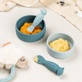 Done By Deer learning spoon set tiny farm, blue