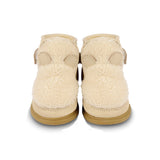 Donsje roumi shoes polar bear, off white curly faux fur