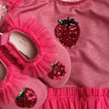 Konges Slojd amandine frill swim shoes, rapture rose