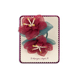 Konges Slojd fleur hair elastic sangria, 2 pack