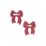 Konges Slojd sequin bow hair clip rapture rose, 2 pack