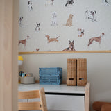 Dekornik wallpaper dogs are the best, beige with dots