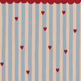 Dekornik wallpaper french hearts stripes