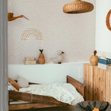 Dekornik tapeta irregular dots, powder pink/white