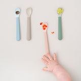 Done By Deer foodie easy-grip baby spoon 3 pack blue
