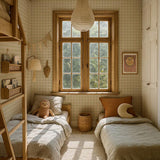 Dekornik wallpaper minimini check, green/blue