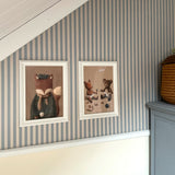 Dekornik tapete simple vintage stripes,beige/blue